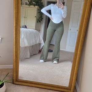 Aerie Flare Leggings Yoga Pants Olive Green